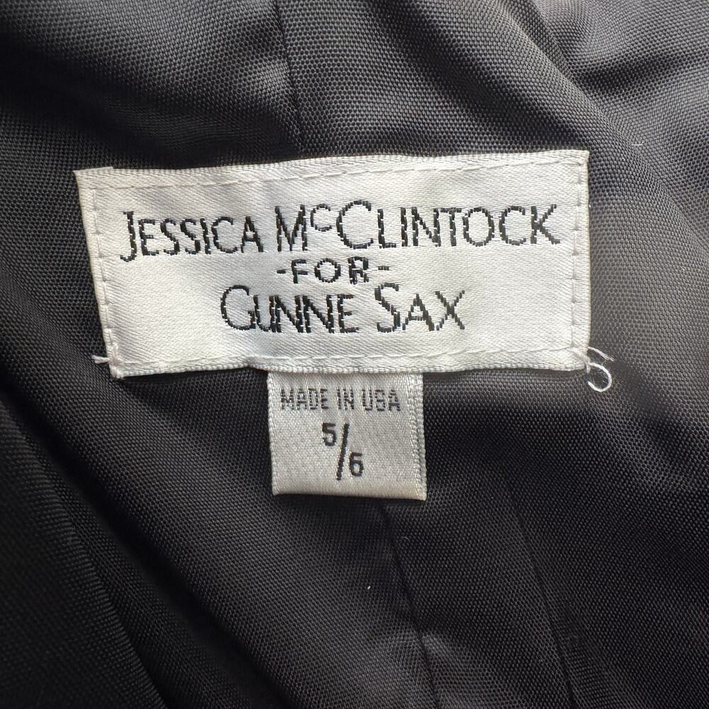 Vtg Jessica McClintock Gunne Sax Corset Lace Up Black 4 5 6 Strapless Gown Dress - Picture 11 of 14